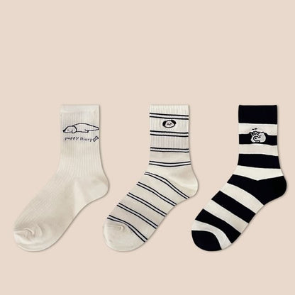 Dog Embroidered Socks Set