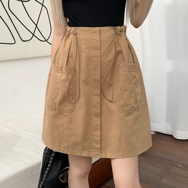 Drawstring Waist Plain A