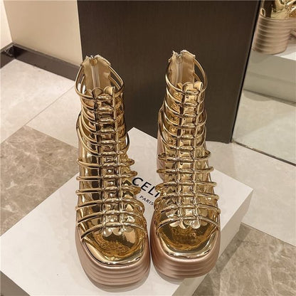 Sandals Block Plain Heel Platform