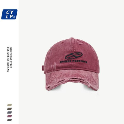 Distressed Baseball Cap Embroidered