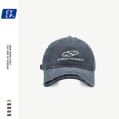 Distressed Baseball Cap Embroidered