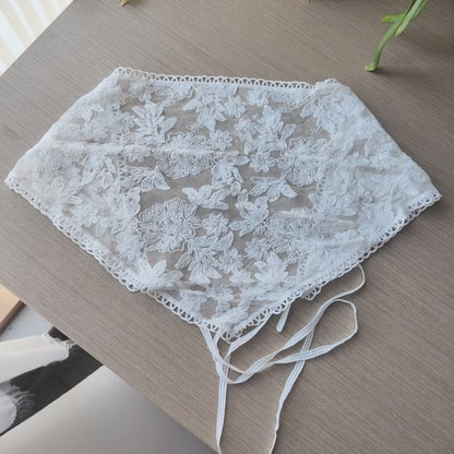 Floral Lace Triangle Head Scarf