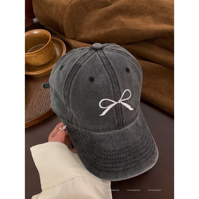 Bow Embroidered Baseball Cap