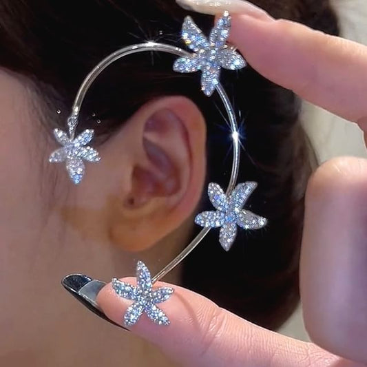 Ear Rhinestone Floral Cuff