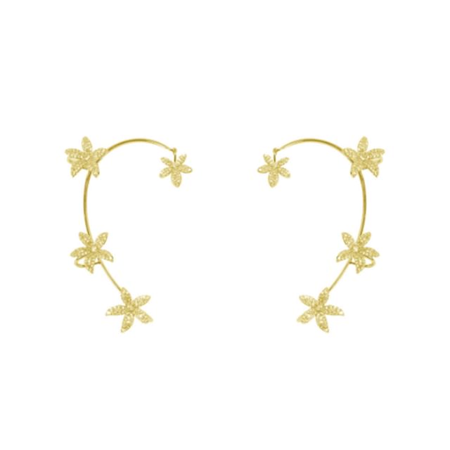 Ear Rhinestone Floral Cuff