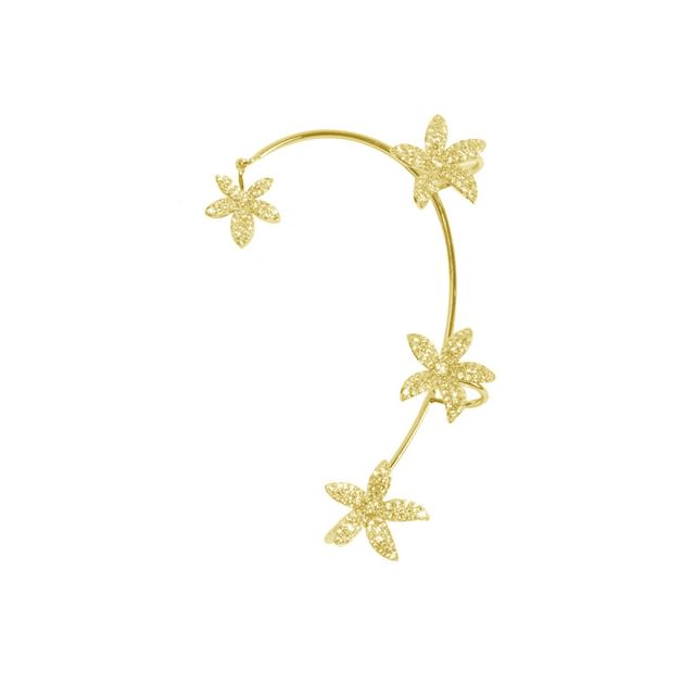 Ear Rhinestone Floral Cuff