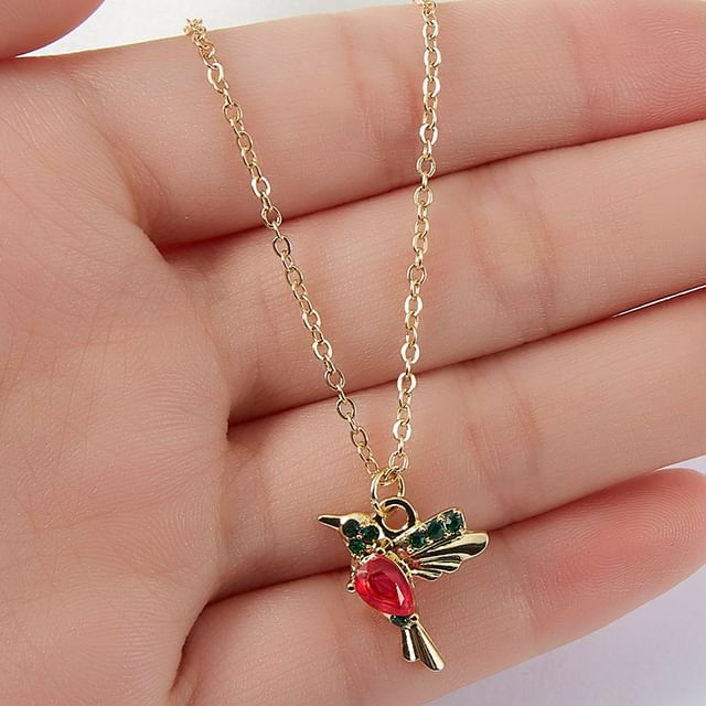 Necklace Rhinestone Bird