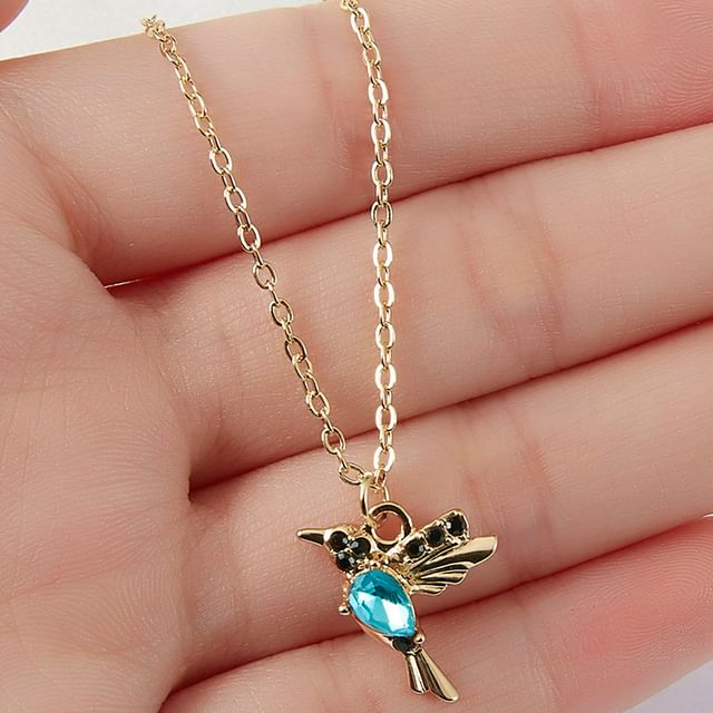 Necklace Rhinestone Bird