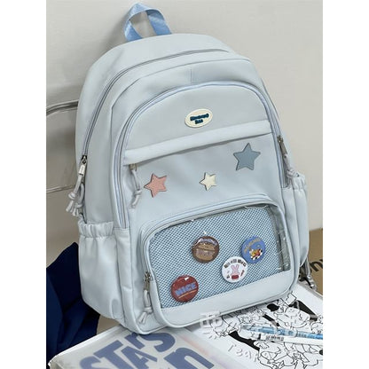 Star Applique PVC Panel Backpack / Tote Bag / Bag Charm / Coin Purse / Set