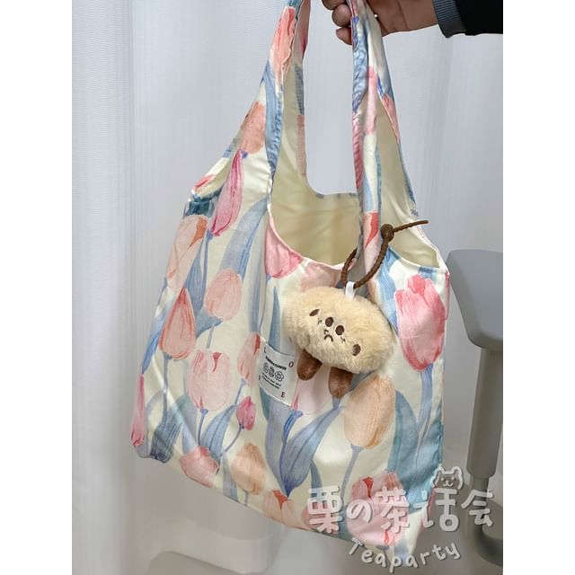 Floral Tote Bag / Bag Charm / Set