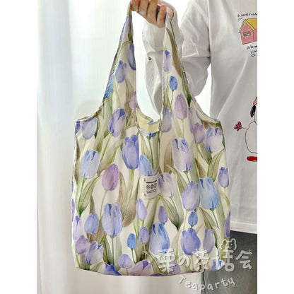 Floral Tote Bag / Bag Charm / Set