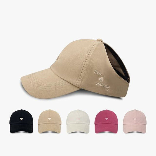 Heart Baseball Embroidered Cap