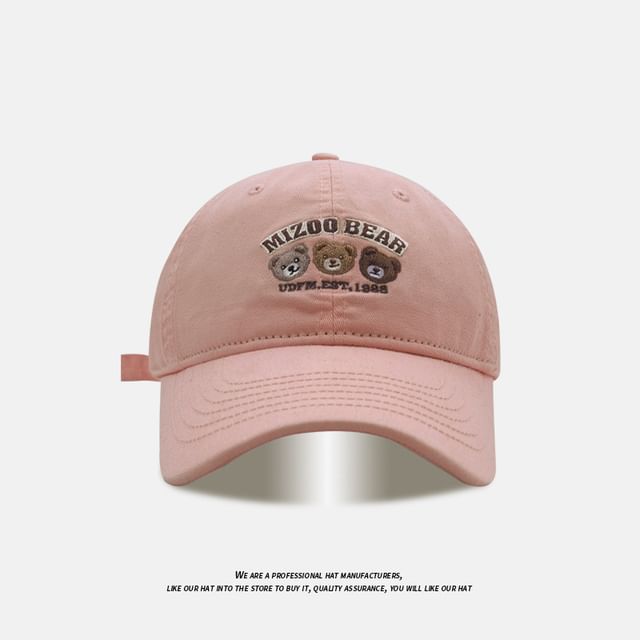 Baseball Embroidered Cap Bear