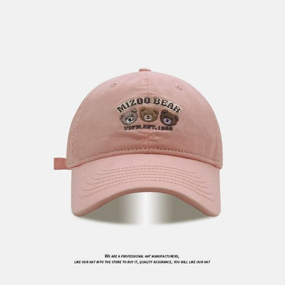 Baseball Embroidered Cap Bear