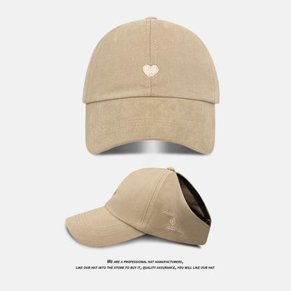 Heart Baseball Embroidered Cap