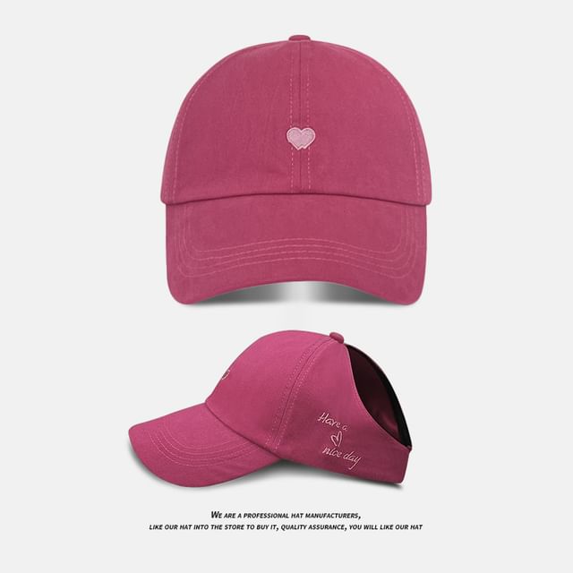 Heart Baseball Embroidered Cap
