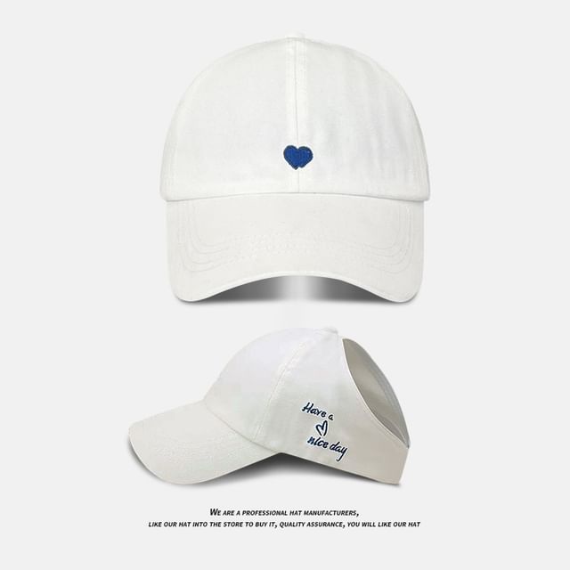 Heart Baseball Embroidered Cap