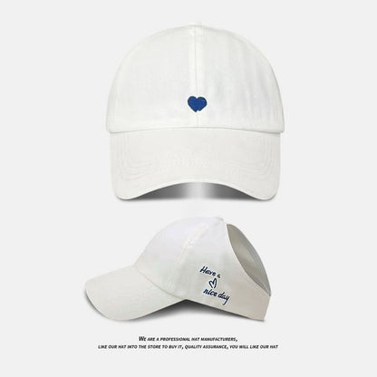 Heart Baseball Embroidered Cap