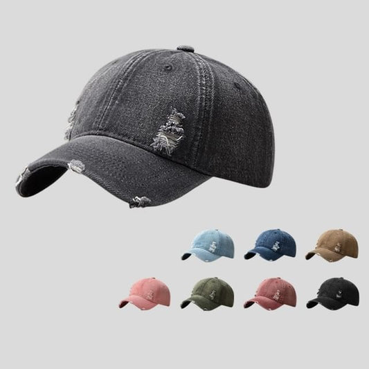 Baseball Distressed Washed Denim Cap