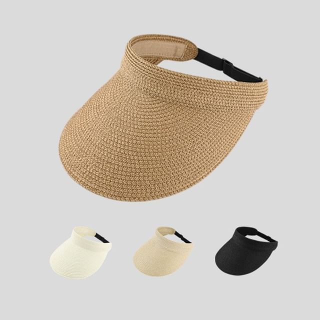 Straw Visor Sun Woven