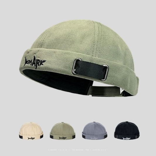 Embroidered Lettering Brimless Hat