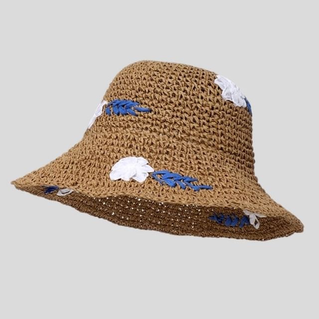Accent Floral Woven Hat Sun