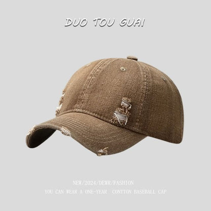 Baseball Distressed Washed Denim Cap