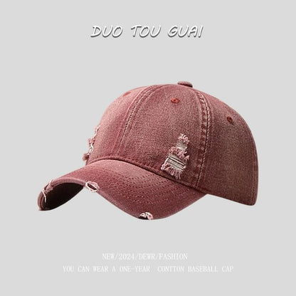 Baseball Distressed Washed Denim Cap
