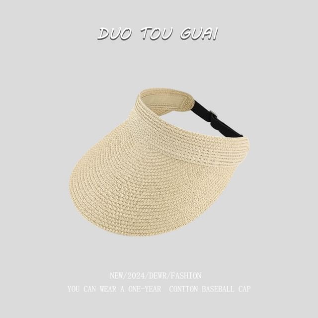 Straw Visor Sun Woven