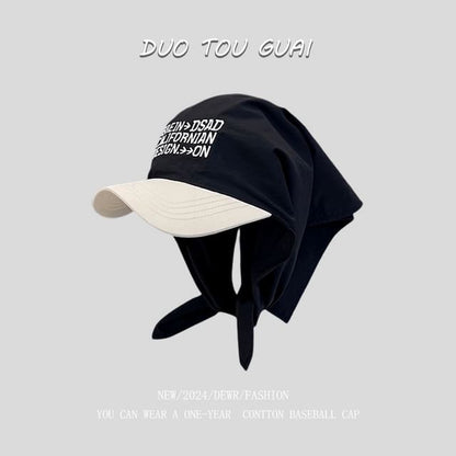 Baseball Cap with Embroidered Tone Headkerchief Two Lettering