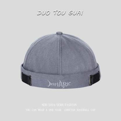 Embroidered Lettering Brimless Hat