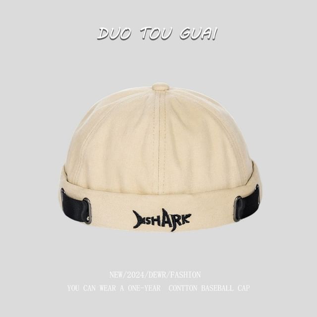 Embroidered Lettering Brimless Hat