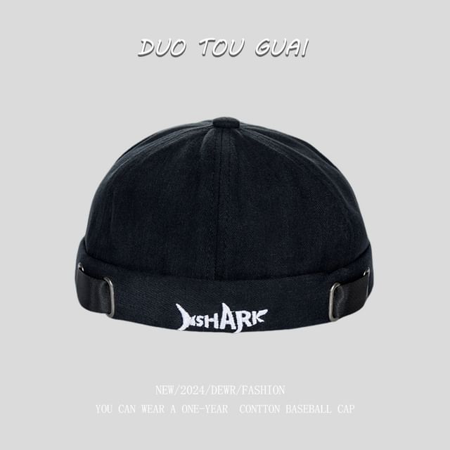 Embroidered Lettering Brimless Hat