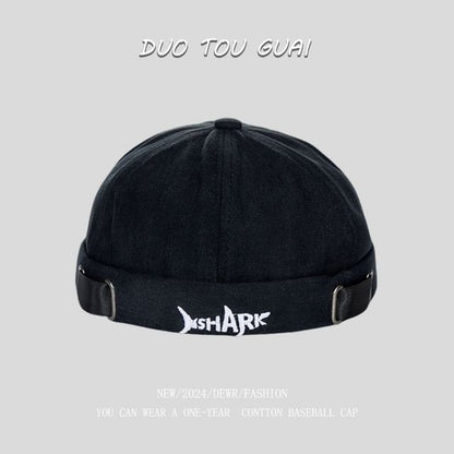 Embroidered Lettering Brimless Hat