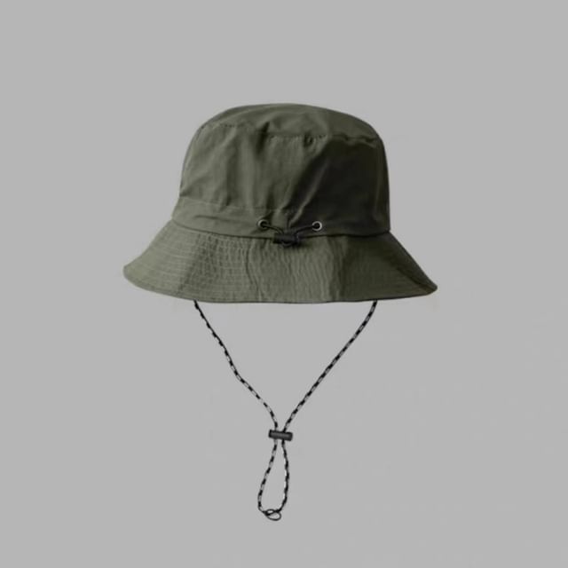Plain Bucket Drawstring Hat