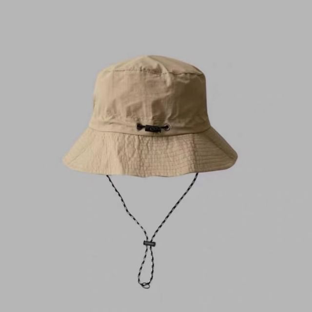Plain Bucket Drawstring Hat