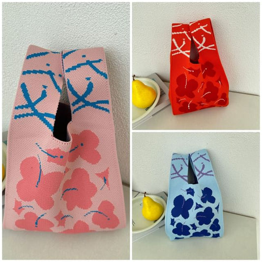 Flower Bag Knit Tote