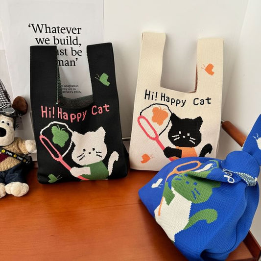 Cat Bag Knit Tote