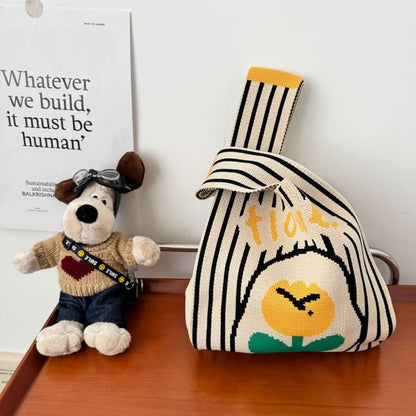 Flower Tote Bag Knit