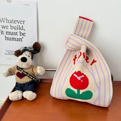 Flower Tote Bag Knit