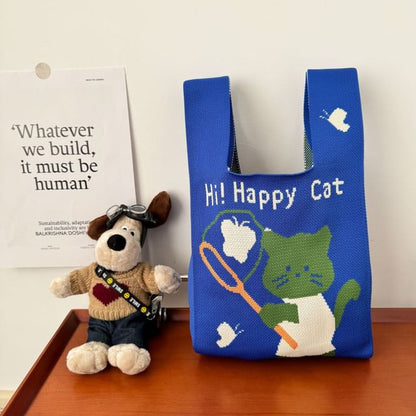 Cat Bag Knit Tote