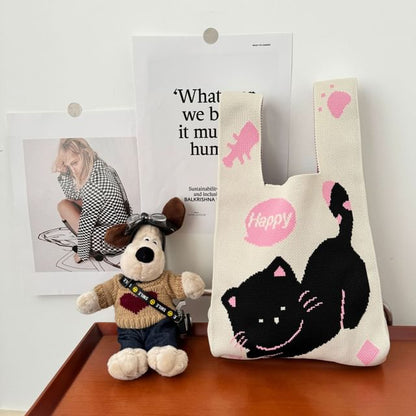 Cat Bag Knit Tote