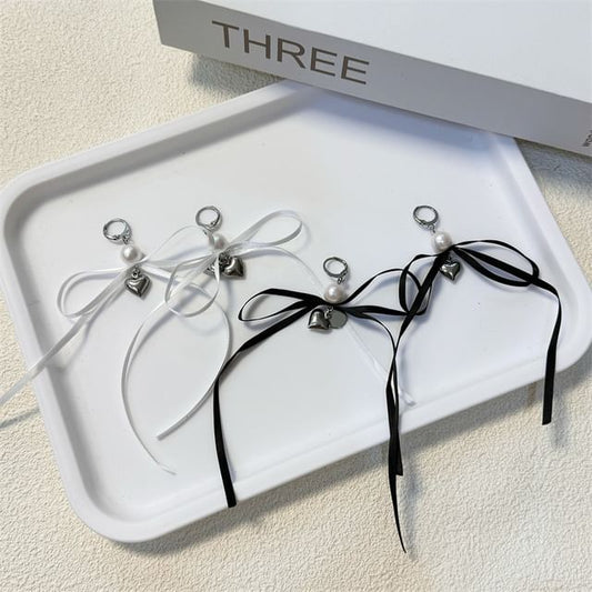 Ribbon Earring Pearl (Various / Drop Faux Designs)