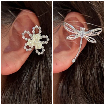 Cuff Ear Dragonfly Floral Alloy /