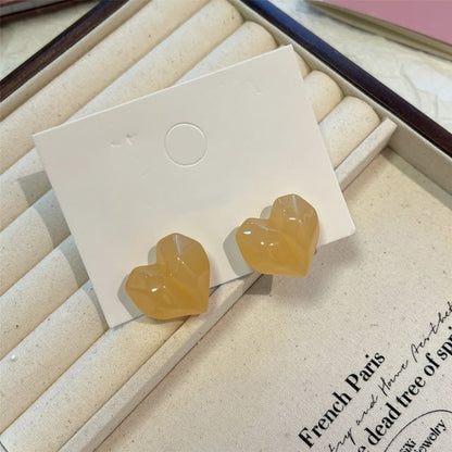Heart Earring Resin Stud