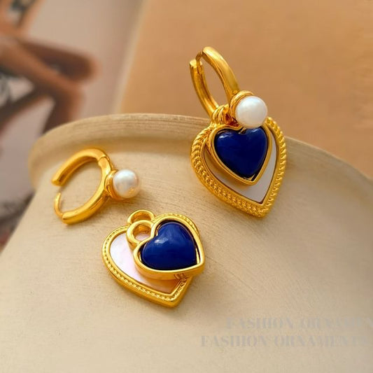 Heart Faux Pearl Alloy Drop Earring