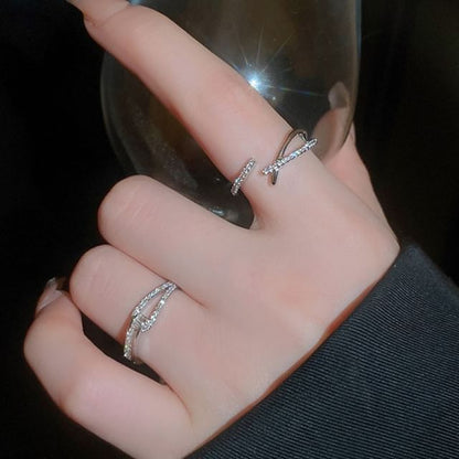 Open Ring Designs) Alloy (Various Rhinestone