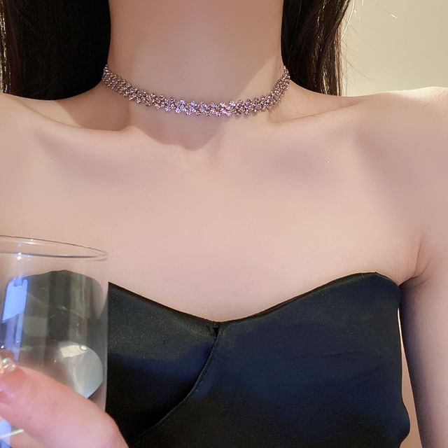Rhinestone Choker Alloy