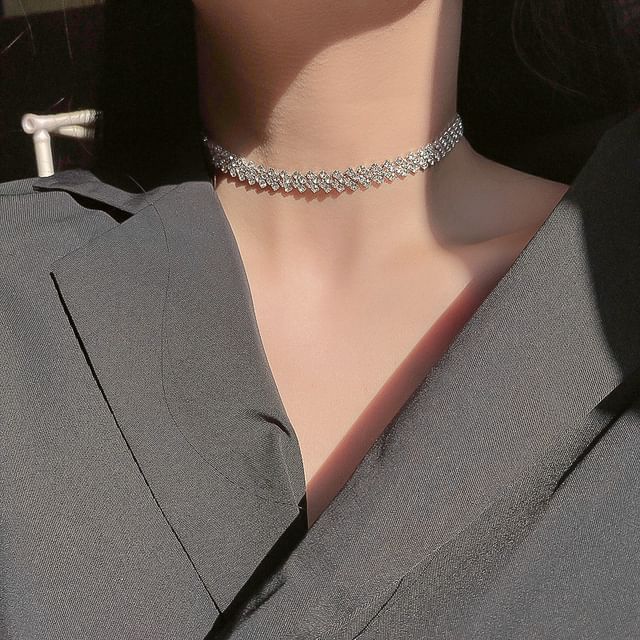 Rhinestone Choker Alloy