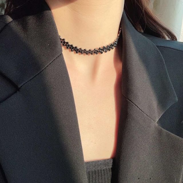 Rhinestone Choker Alloy